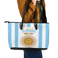Vamos Argentina Champions Football Custom Leather Tote Bag White and Sky Blue - Wonder Print Shop