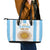 Vamos Argentina Champions Football Custom Leather Tote Bag White and Sky Blue - Wonder Print Shop