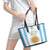 Vamos Argentina Champions Football Custom Leather Tote Bag White and Sky Blue - Wonder Print Shop
