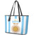 Vamos Argentina Champions Football Custom Leather Tote Bag White and Sky Blue - Wonder Print Shop
