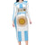 Vamos Argentina Champions Football Custom Long Sleeve Bodycon Dress White and Sky Blue - Wonder Print Shop