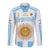 Vamos Argentina Champions Football Custom Long Sleeve Button Shirt White and Sky Blue - Wonder Print Shop