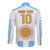 Vamos Argentina Champions Football Custom Long Sleeve Button Shirt White and Sky Blue - Wonder Print Shop
