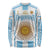 Vamos Argentina Champions Football Custom Long Sleeve Shirt White and Sky Blue - Wonder Print Shop