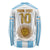 Vamos Argentina Champions Football Custom Long Sleeve Shirt White and Sky Blue - Wonder Print Shop