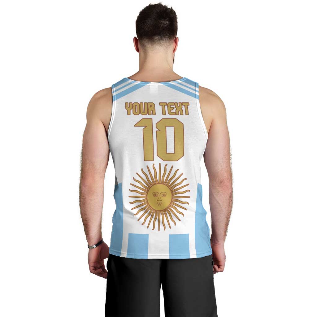 Vamos Argentina Champions Football Custom Men Tank Top White and Sky Blue - Wonder Print Shop