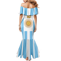 Vamos Argentina Champions Football Custom Mermaid Dress White and Sky Blue - Wonder Print Shop