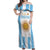 Vamos Argentina Champions Football Custom Off Shoulder Maxi Dress White and Sky Blue - Wonder Print Shop