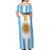 Vamos Argentina Champions Football Custom Off Shoulder Maxi Dress White and Sky Blue - Wonder Print Shop