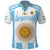Vamos Argentina Champions Football Custom Polo Shirt White and Sky Blue - Wonder Print Shop