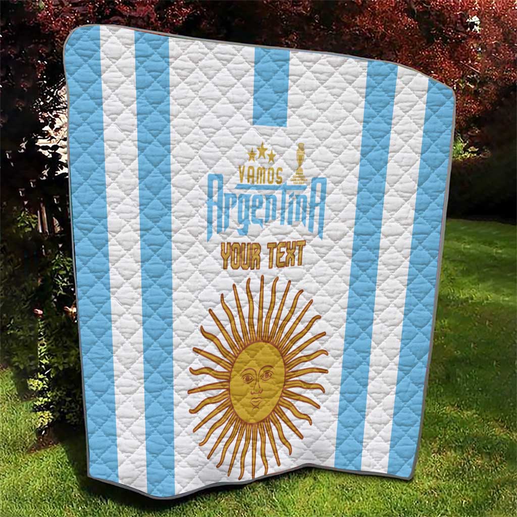 Vamos Argentina Champions Football Custom Quilt White and Sky Blue - Wonder Print Shop