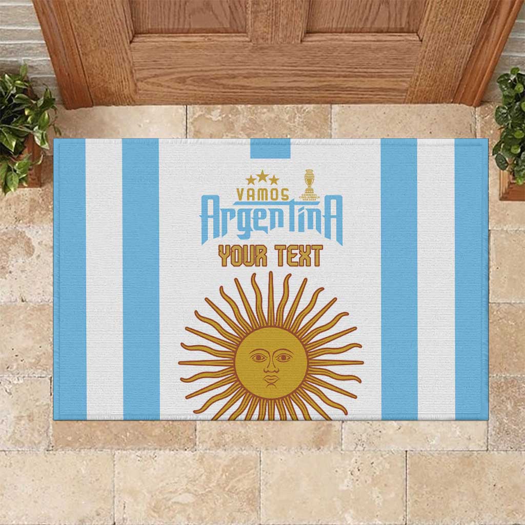 Vamos Argentina Champions Football Custom Rubber Doormat White and Sky Blue - Wonder Print Shop