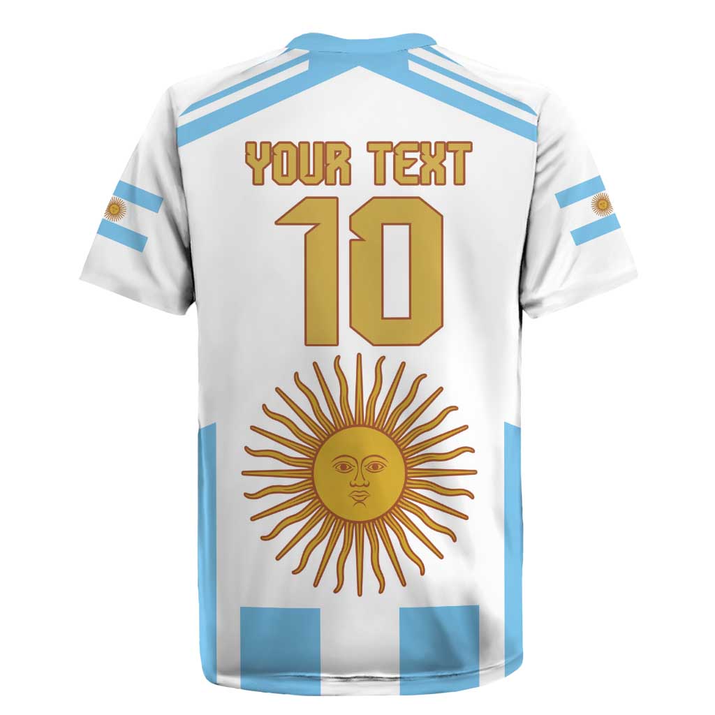 Vamos Argentina Champions Football Custom Rugby Jersey White and Sky Blue - Wonder Print Shop