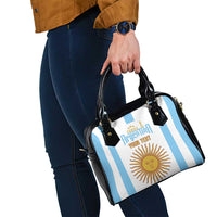 Vamos Argentina Champions Football Custom Shoulder Handbag White and Sky Blue