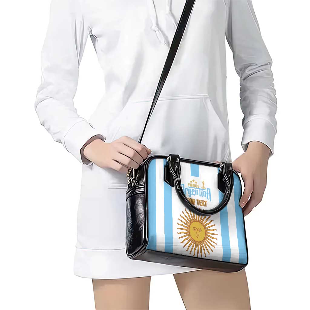 Vamos Argentina Champions Football Custom Shoulder Handbag White and Sky Blue