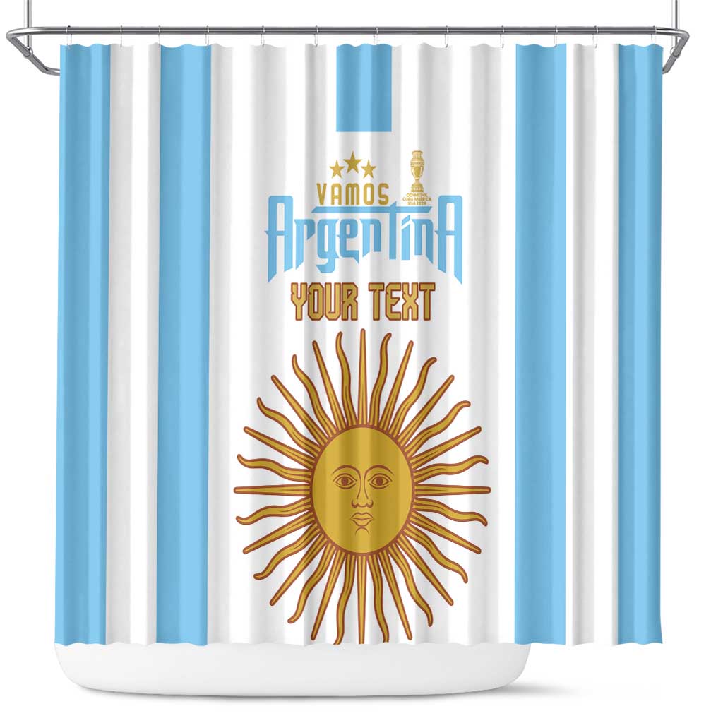 Vamos Argentina Champions Football Custom Shower Curtain White and Sky Blue