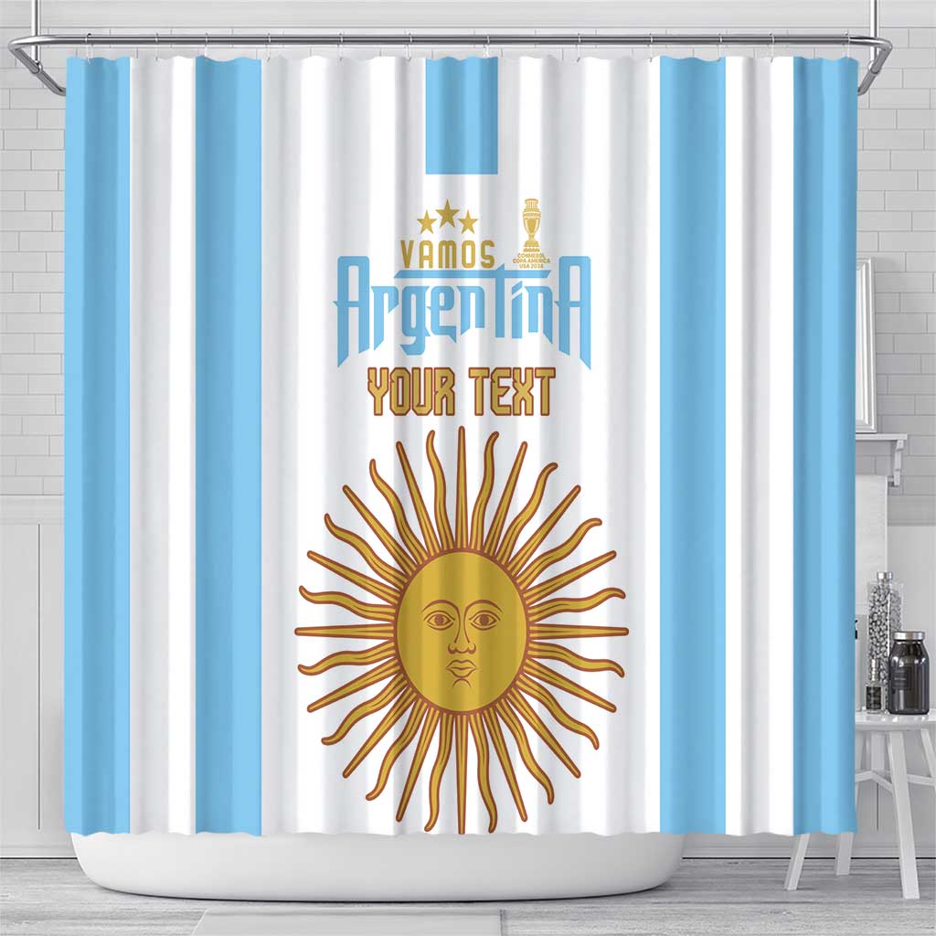 Vamos Argentina Champions Football Custom Shower Curtain White and Sky Blue