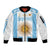 Vamos Argentina Champions Football Custom Sleeve Zip Bomber Jacket White and Sky Blue - Wonder Print Shop