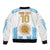 Vamos Argentina Champions Football Custom Sleeve Zip Bomber Jacket White and Sky Blue - Wonder Print Shop