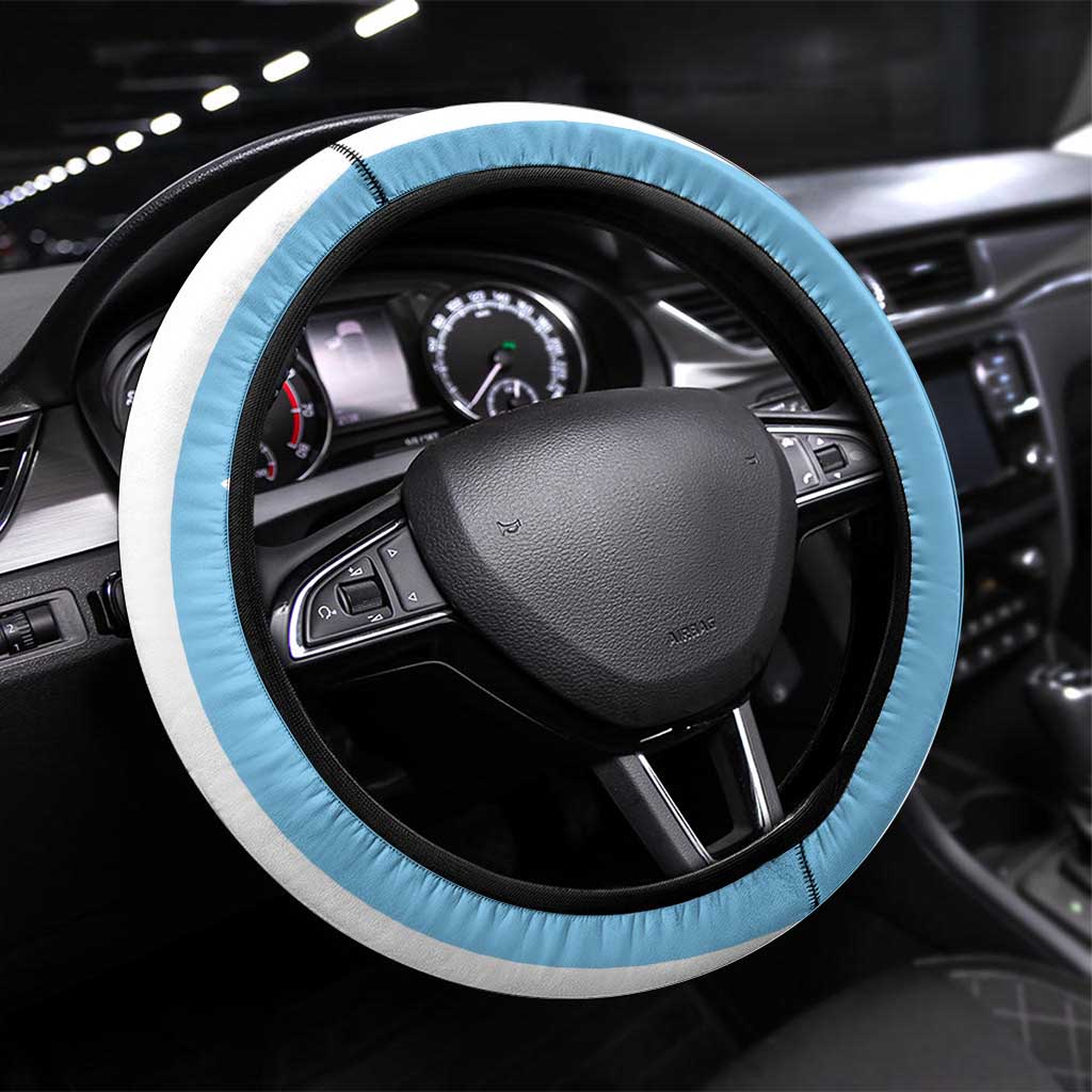 Vamos Argentina Champions Football Steering Wheel Cover White and Sky Blue - Wonder Print Shop