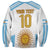 Vamos Argentina Champions Football Custom Sweatshirt White and Sky Blue - Wonder Print Shop