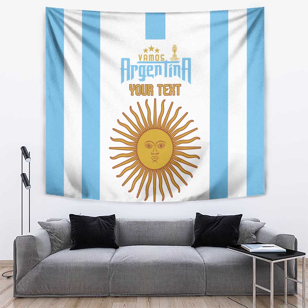 Vamos Argentina Champions Football Custom Tapestry White and Sky Blue - Wonder Print Shop