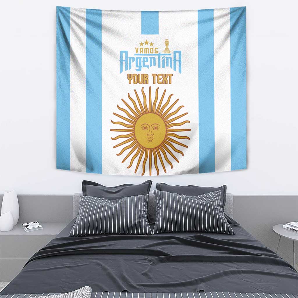 Vamos Argentina Champions Football Custom Tapestry White and Sky Blue - Wonder Print Shop