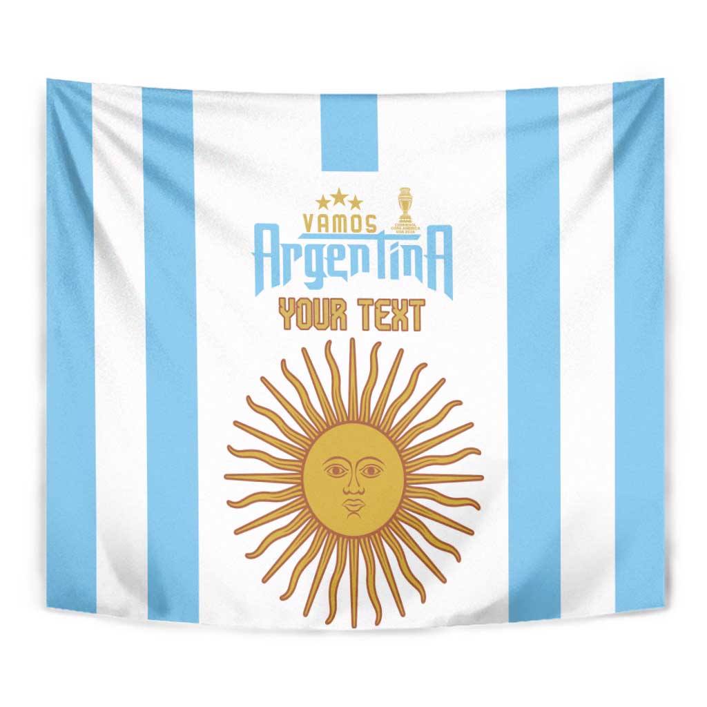 Vamos Argentina Champions Football Custom Tapestry White and Sky Blue - Wonder Print Shop