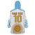 Vamos Argentina Champions Football Custom Wearable Blanket Hoodie White and Sky Blue - Wonder Print Shop