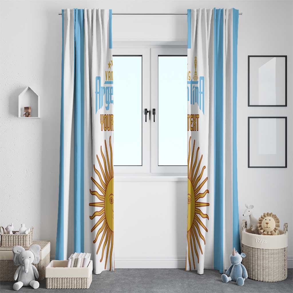 Vamos Argentina Champions Football Custom Window Curtain White and Sky Blue - Wonder Print Shop