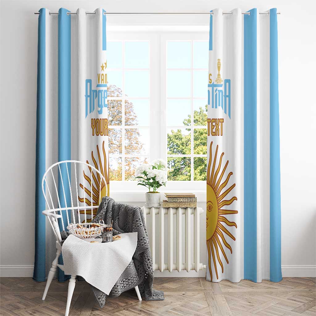 Vamos Argentina Champions Football Custom Window Curtain White and Sky Blue - Wonder Print Shop