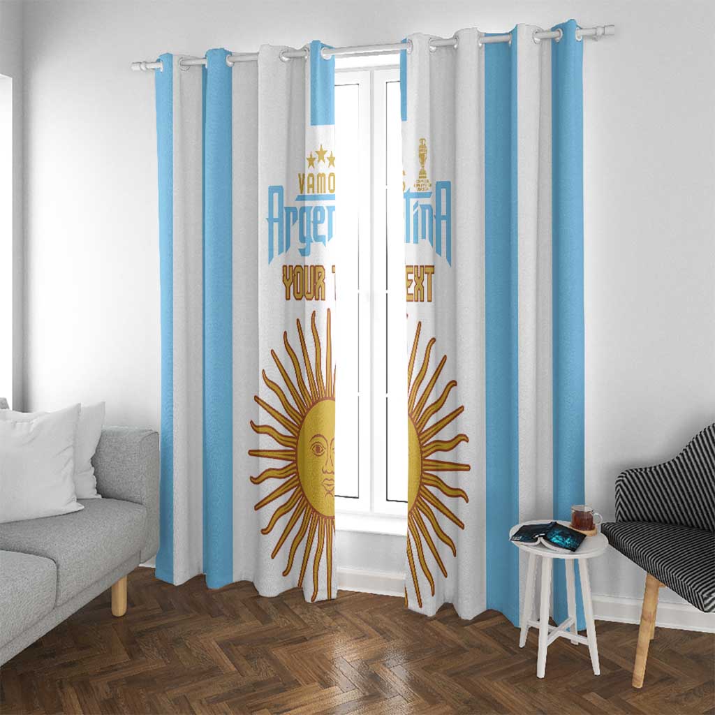 Vamos Argentina Champions Football Custom Window Curtain White and Sky Blue - Wonder Print Shop
