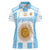Vamos Argentina Champions Football Custom Women Polo Shirt White and Sky Blue - Wonder Print Shop