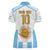Vamos Argentina Champions Football Custom Women Polo Shirt White and Sky Blue - Wonder Print Shop