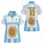 Vamos Argentina Champions Football Custom Women Polo Shirt White and Sky Blue - Wonder Print Shop