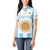 Vamos Argentina Champions Football Custom Women Polo Shirt White and Sky Blue - Wonder Print Shop