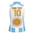 Vamos Argentina Champions Football Custom Women Sleeveless Polo Shirt White and Sky Blue - Wonder Print Shop