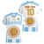 Vamos Argentina Champions Football Custom Women V-Neck T-Shirt White and Sky Blue - Wonder Print Shop