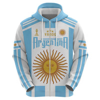 Vamos Argentina Champions Football Custom Zip Hoodie White and Sky Blue - Wonder Print Shop