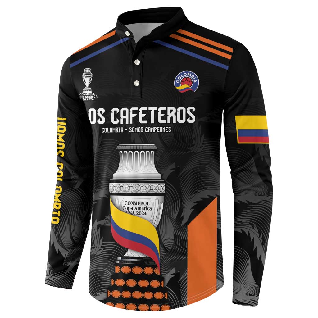 Colombia Champion Football Custom Button Sweatshirt Los Cafeteros Black Style LT9 - Wonder Print Shop