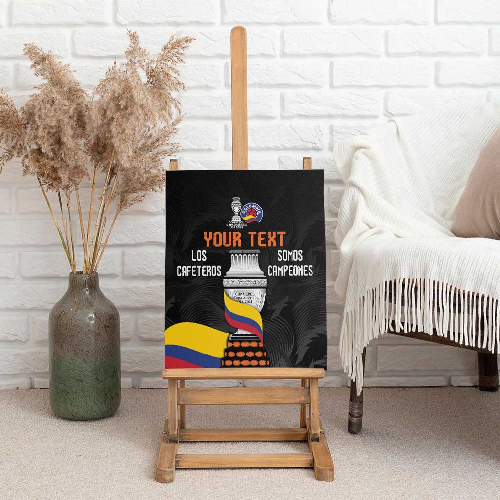 Colombia Champion Football Custom Canvas Wall Art Los Cafeteros Black Style LT9 - Wonder Print Shop
