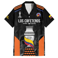 Colombia Champion Football Custom Family Matching Off Shoulder Short Dress and Hawaiian Shirt Los Cafeteros Black Style LT9 - Wonder Print Shop