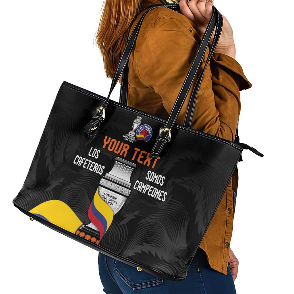 Colombia Champion Football Custom Leather Tote Bag Los Cafeteros Black Style - Wonder Print Shop