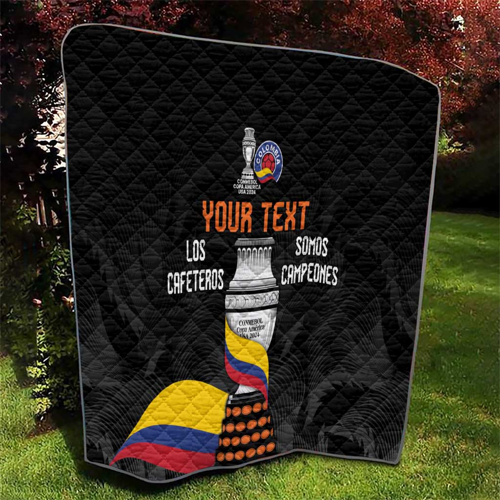 Colombia Champion Football Custom Quilt Los Cafeteros Black Style - Wonder Print Shop