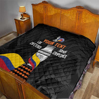 Colombia Champion Football Custom Quilt Los Cafeteros Black Style - Wonder Print Shop