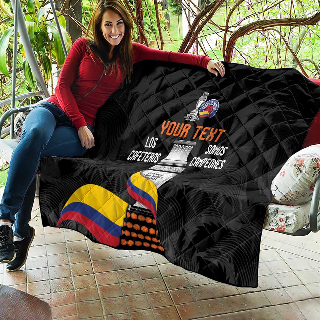 Colombia Champion Football Custom Quilt Los Cafeteros Black Style - Wonder Print Shop