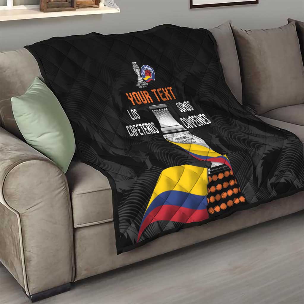 Colombia Champion Football Custom Quilt Los Cafeteros Black Style - Wonder Print Shop