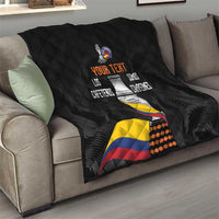 Colombia Champion Football Custom Quilt Los Cafeteros Black Style - Wonder Print Shop