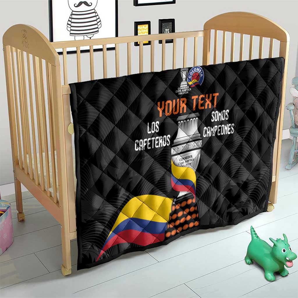 Colombia Champion Football Custom Quilt Los Cafeteros Black Style - Wonder Print Shop
