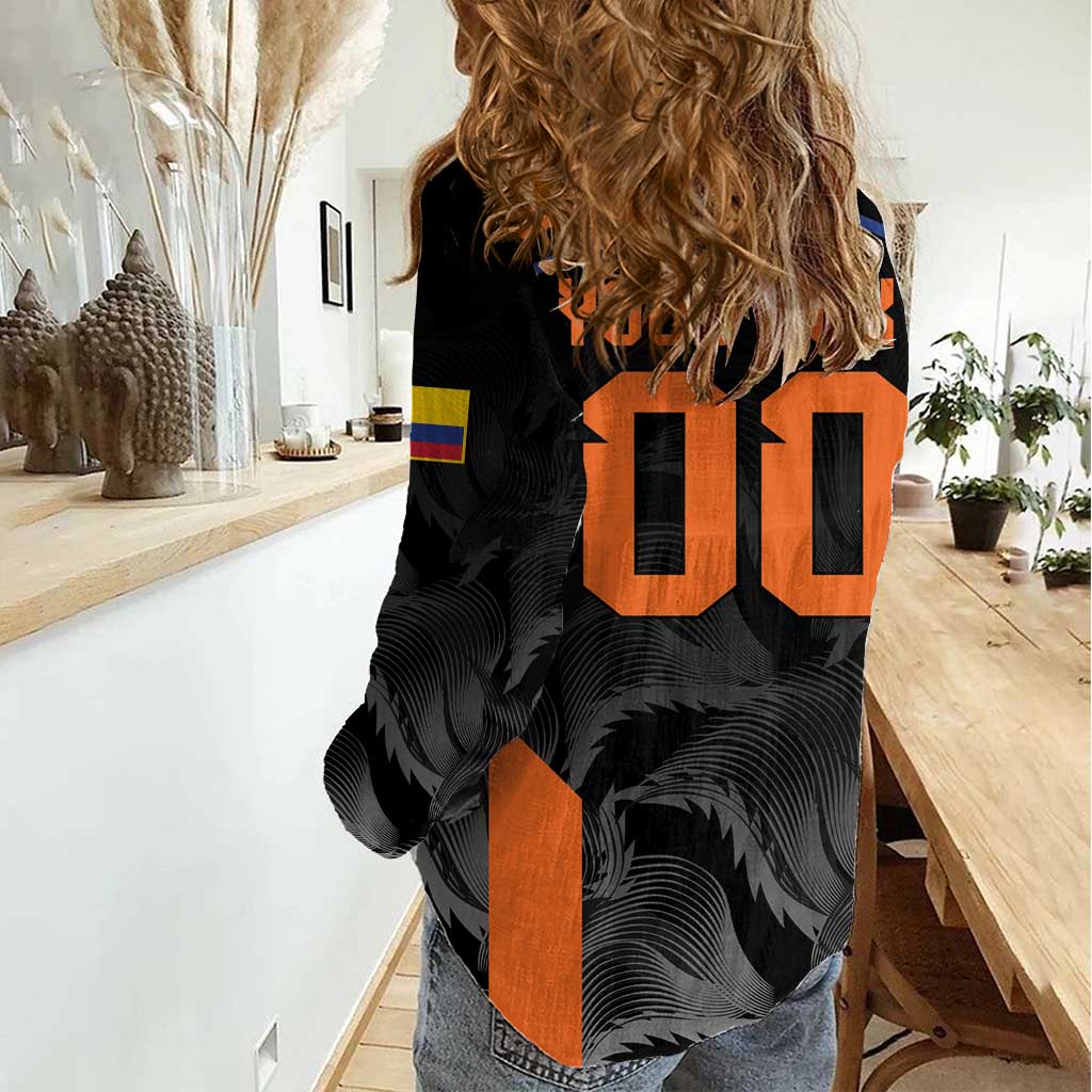 Colombia Champion Football Custom Women Casual Shirt Los Cafeteros Black Style - Wonder Print Shop
